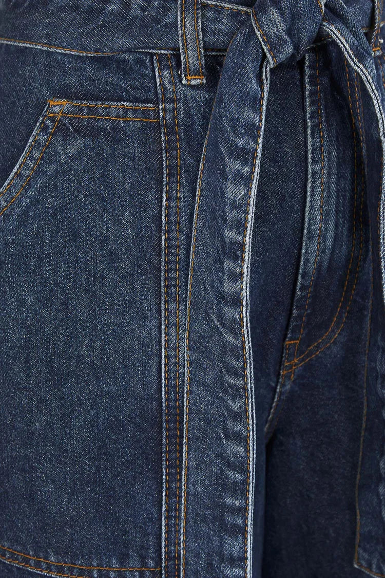 Dark Wash Wide Leg Denim Pants