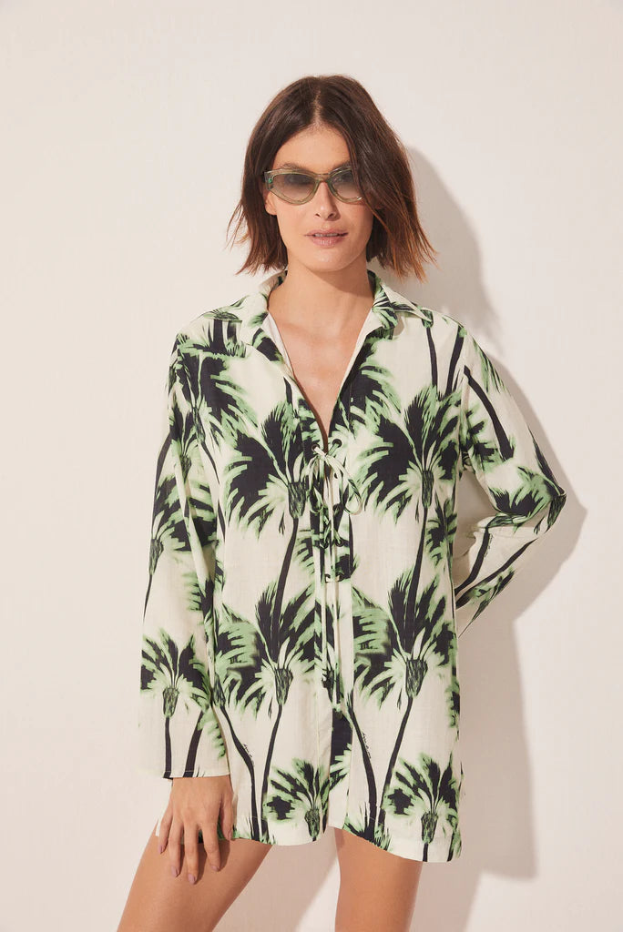 Sleeve Shirt Ikat Coconut