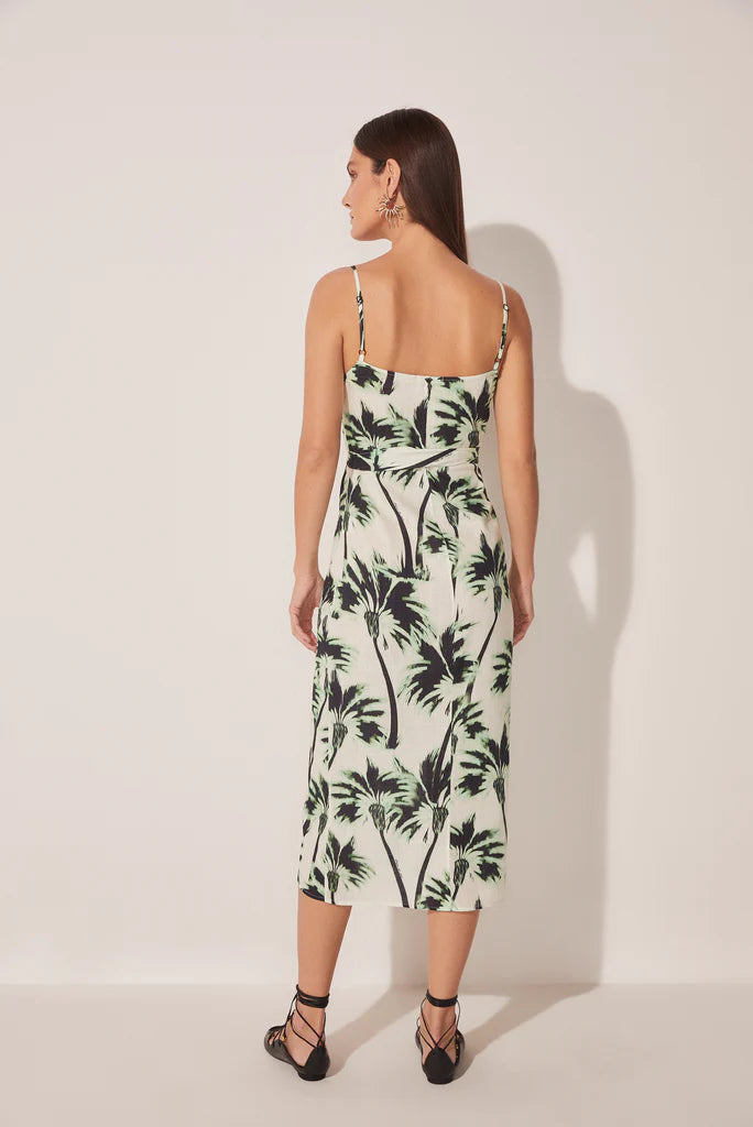 Ikat Coconut Crossed Strappy Midi Dress