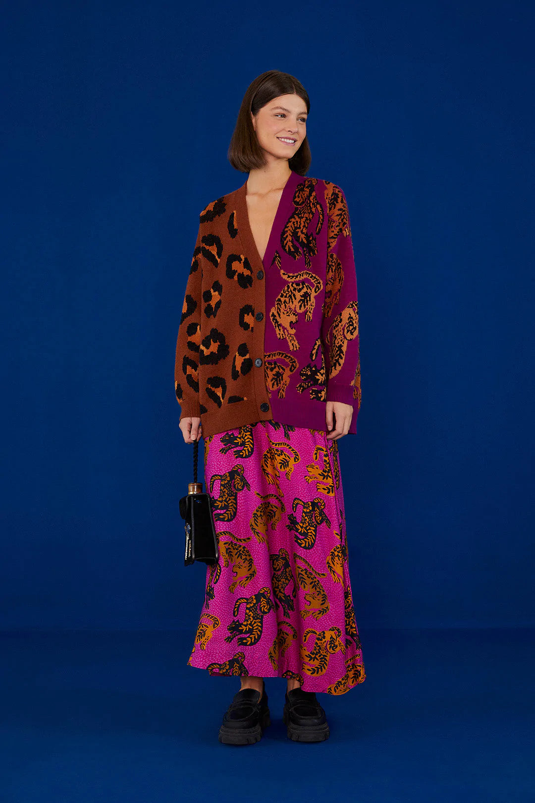 Full Cardigan Mixed Leopards