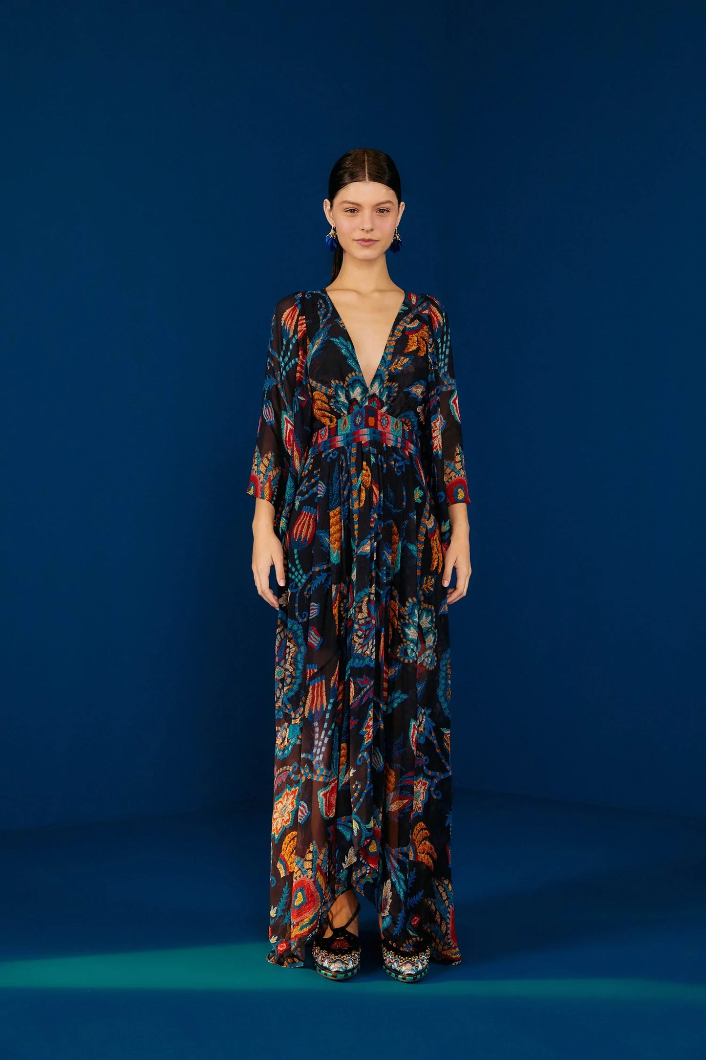 Maxi Dress Kaftan Black Sunset
