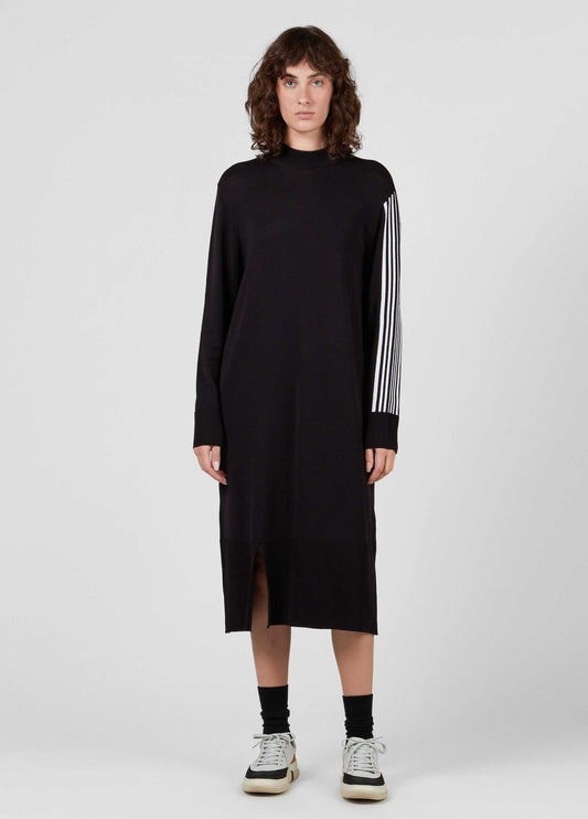 Vestido Tricot Negro Rayas
